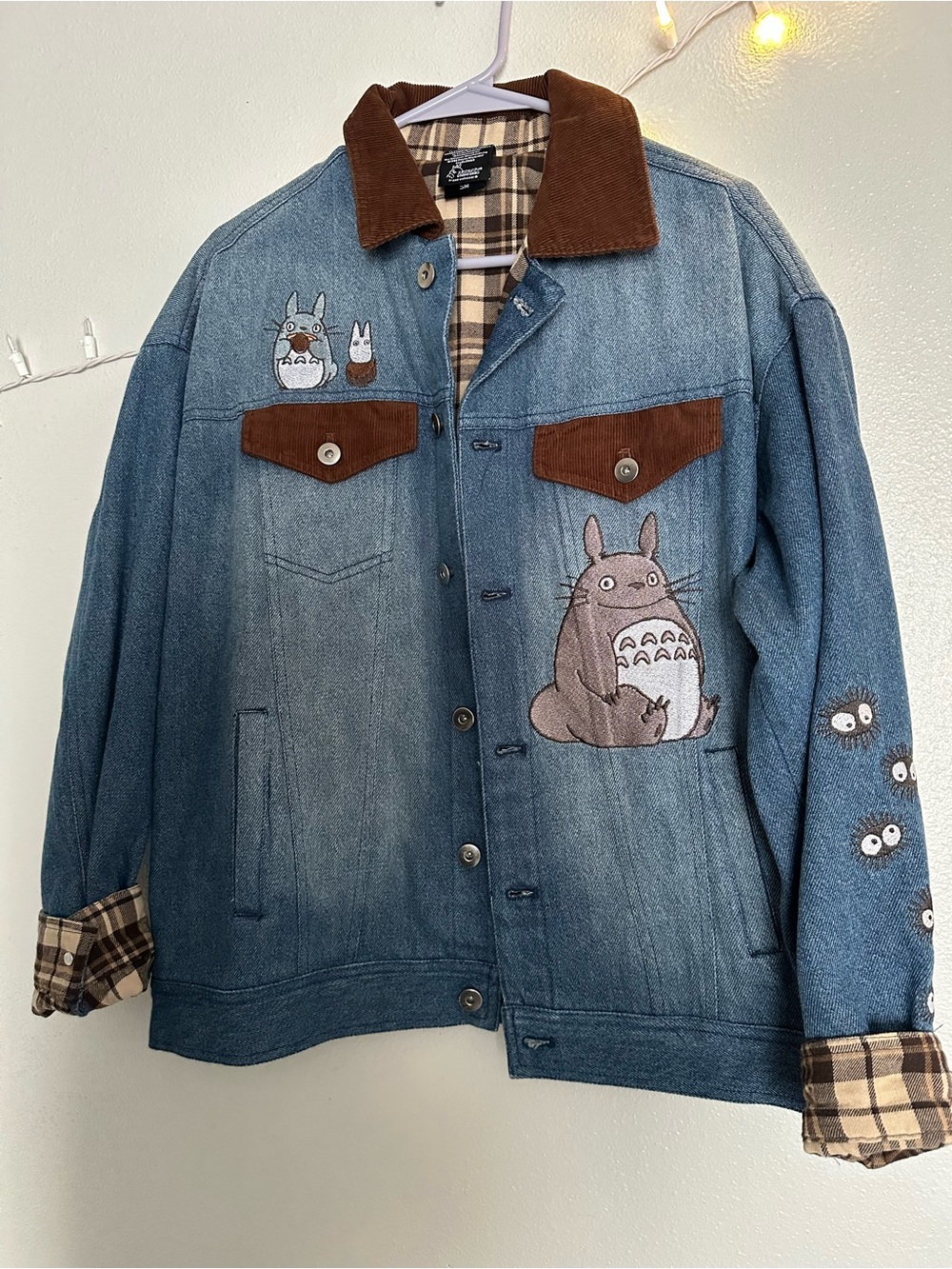 Denim Flannel Studio Ghibli Totoro Embroidery Jacket